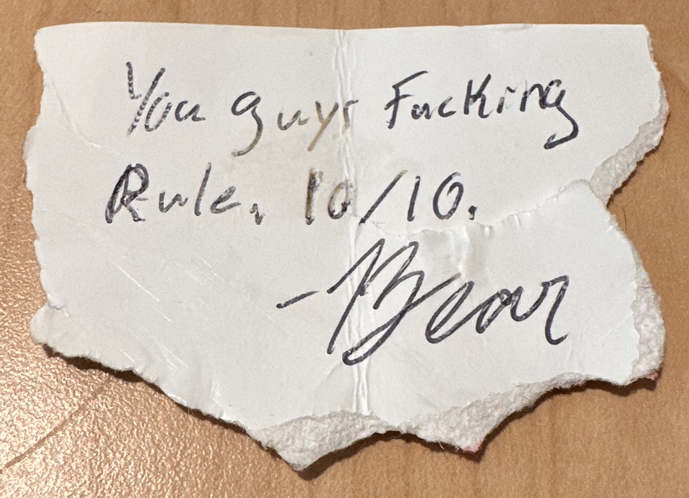 Testimonial note about Three and One