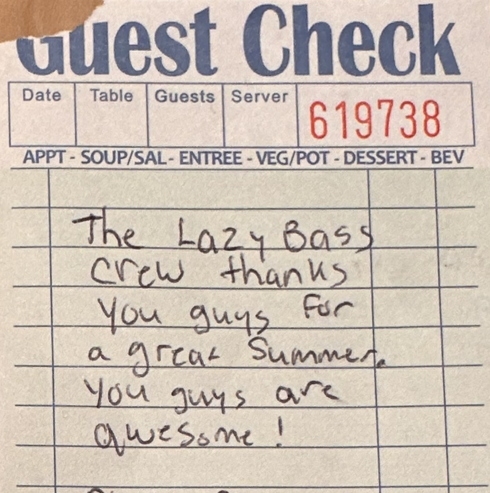 Testimonial note about Three and One